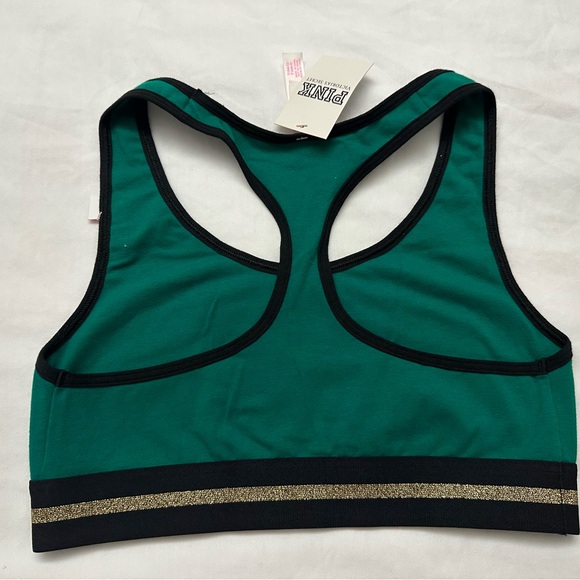 NWT VS Pink Jingle Your Bells Off Green Sports Bra Small - Picture 2 of 3